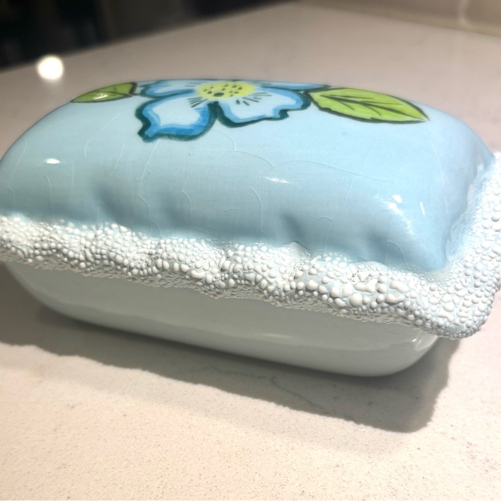 Vintage Hand Painted Porcelain Jewelry Box